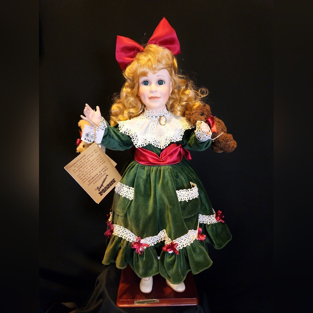Nib 1999 The Bear Collector porcelian doll-Seymour Mann + COA&Registration $150